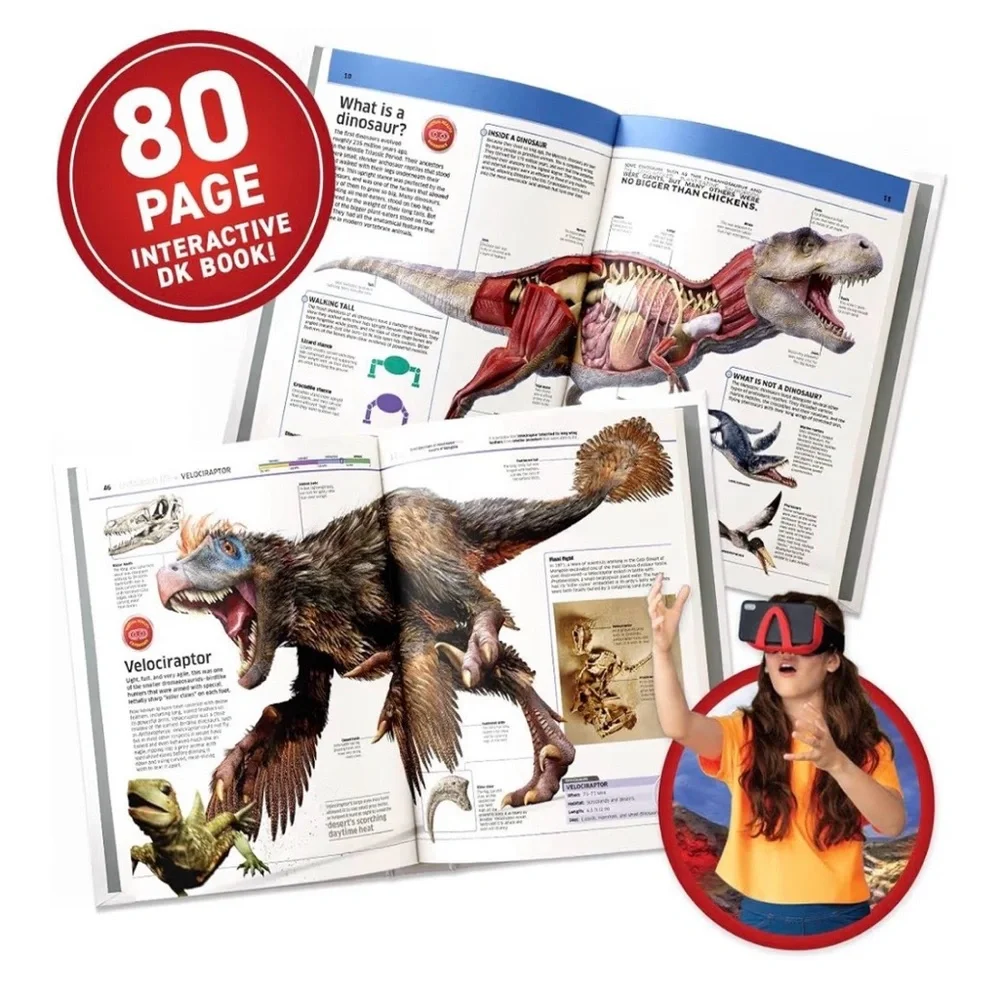 VR Dinosaurs Interactive STEM Set w/ Goggles Fossil Dig Kit Complete